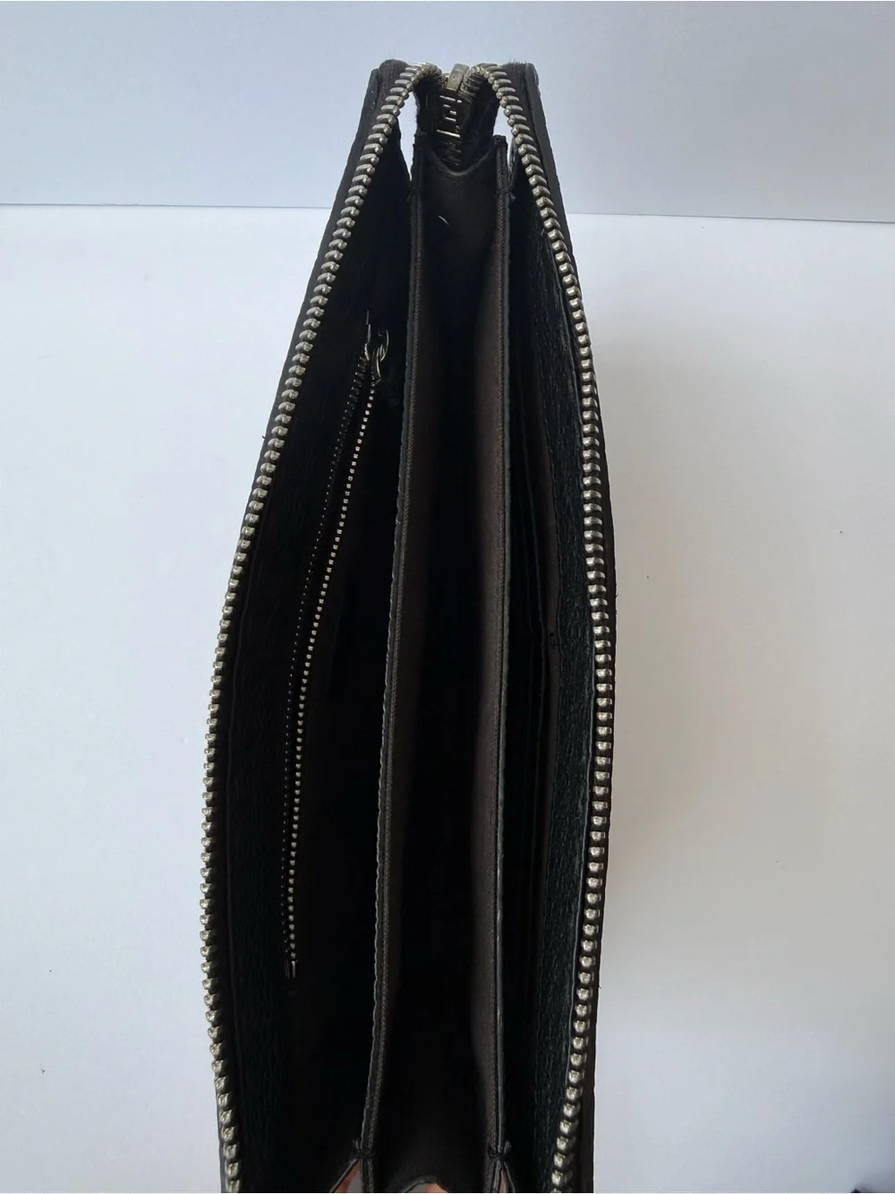 Fendi Black Leather Bag Bigs Monster Eyes Clutch Bag.